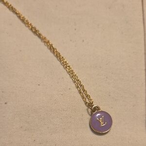 Gold and Purple Pendant/Zipper Pull Necklace